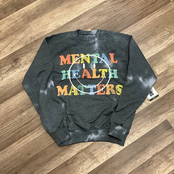 Urban Outfitters Desert Dreamer Mental Health Matters Sweatshirt Gray Sze XS NWT - Picture 2 of 7
